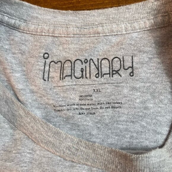Imaginary Bear Graphic T-shirt Men's size XXL Short Sleeve Gray Logo on Front - Picture 3 of 10